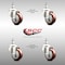 Service Caster 3.5 Inch 316SS Maroon Polyurethane Swivel 3/8 Inch Threaded Stem Caster Set SCC SCC-SS316TS20S3514-PPUB-MRN-381615-4 - alternate 4